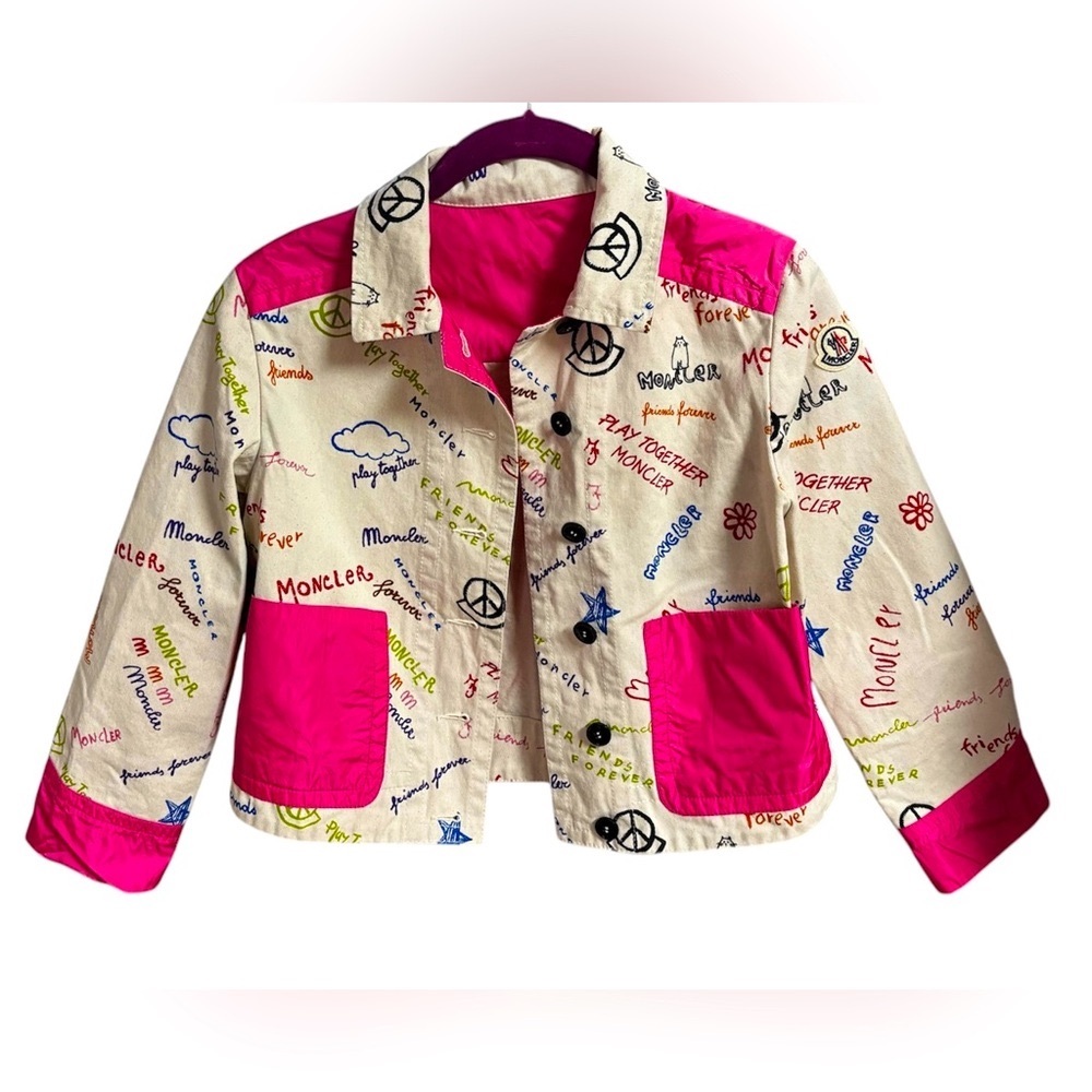 Moncler GIUBOTTO JOVAD Jacket -All Over Print Kids Size 10A New w/o Tags
